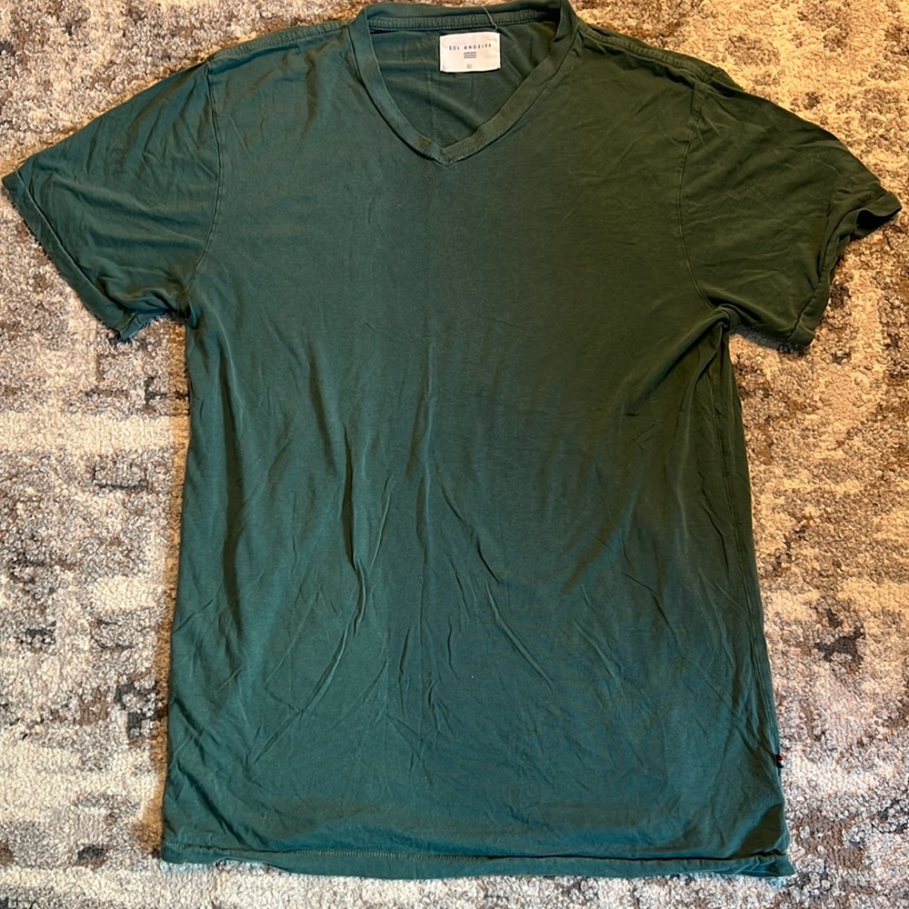 Sol Angeles Green V-Neck T-Shirt- Size XL